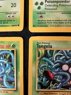 Tangela Bind/Poisonpowder 50 HP Pokemon Base Set TCG Card 66/102 - Lot of 4 - Image 2