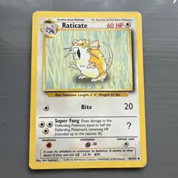 Pokemon TCG Raticate Card 40/102 Base Set WOTC Uncommon 1999 - Image 1