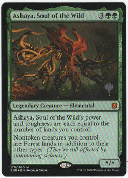 1x FOIL Ashaya, Soul of the Wild MTG Zendikar Rising Promo Lightly Played - Image 1