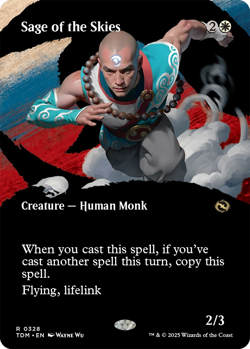 Sage of the Skies 0328 ~ **Borderless** Rare NM MTG Tarkir Dragonstorm - Image 1