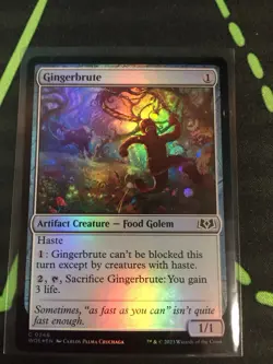 MTG Magic The Gathering Gingerbrute Foil WOE Artifact Food Golem Commander - Image 1