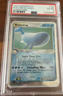 2003 Pokemon EX Sandstorm #100 Wailord Holo PSA6 - Image 1