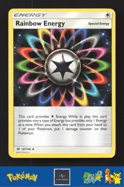 2017 Pokemon SM Sun & Moon Base Set 137/149 Rainbow Energy - Image 1