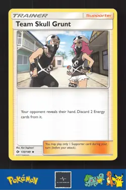 2017 Pokemon SM Sun & Moon Base Set 133/149 Team Skull Grunt - Image 1