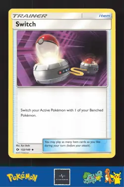 2017 Pokemon SM Sun & Moon Base Set 132/149 Switch - Image 1