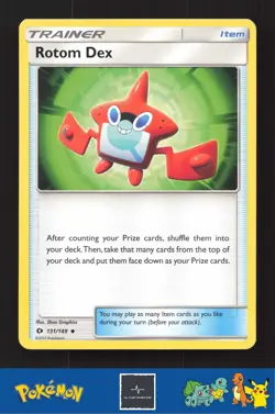 2017 Pokemon SM Sun & Moon Base Set 131/149 Rotom Dex - Image 1