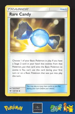 2017 Pokemon SM Sun & Moon Base Set 129/149 Rare Candy - Image 1
