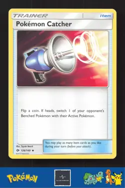 2017 Pokemon SM Sun & Moon Base Set 126/149 Pokemon Catcher - Image 1
