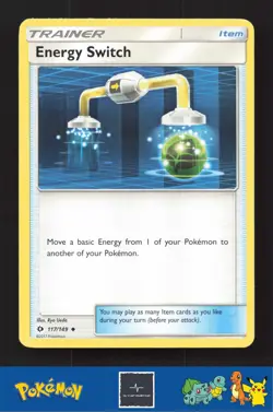 2017 Pokemon SM Sun & Moon Base Set 117/149 Energy Switch - Image 1