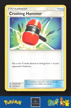 2017 Pokemon SM Sun & Moon Base Set 115/149 Crushing Hammer - Image 1
