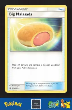 2017 Pokemon SM Sun & Moon Base Set 114/149 Big Malasada - Image 1