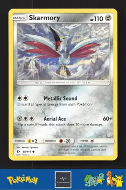 2017 Pokemon SM Sun & Moon Base Set 88/149 Skarmory - Image 1