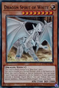 SDWD-EN008 DRAGON SPIRIT OF WHITE COMMON UNLIMITED EDITION YuGiOh CARD - Image 1