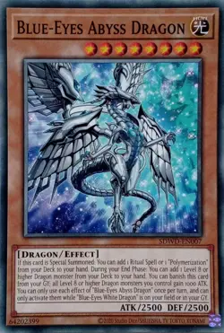 SDWD-EN007 BLUE-EYES ABYSS DRAGON COMMON UNLIMITED EDITION YuGiOh CARD - Image 1