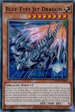 SDWD-EN006 BLUE-EYES JET DRAGON COMMON UNLIMITED EDITION YuGiOh CARD - Image 1