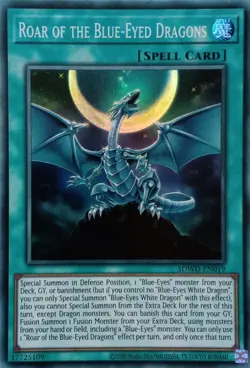 SDWD-EN019 ROAR OF THE BLUE-EYED DRAGON SUPER RARE UNLIMITED EDITION YuGiOh CARD - Image 1