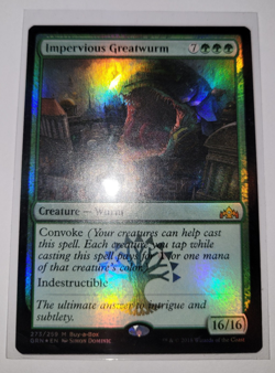 MTG Magic the Gathering Impervious Greatwurm (273/291) Guilds of Ravnica LP FOIL - Image 1
