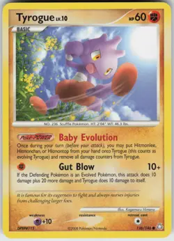Pokemon TCG Tyrogue 126/146 Legends Awakened Common card Normal - Image 1