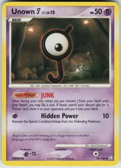 Pokemon TCG Unown (J) 76/146 Legends Awakened Uncommon card Normal - Image 1