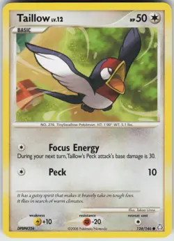 Pokemon TCG Taillow 124/146 Legends Awakened Common card Normal - Image 1