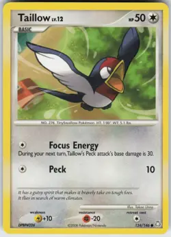 Pokemon TCG Taillow 124/146 Legends Awakened Common card Normal - Image 1