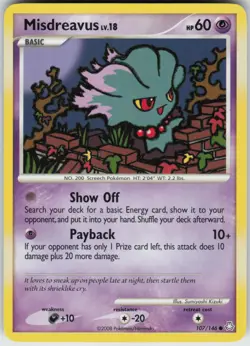 Pokemon TCG Misdreavus 107/146 Legends Awakened Common card Normal - Image 1