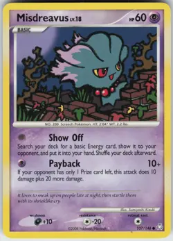 Pokemon TCG Misdreavus 107/146 Legends Awakened Common card Normal - Image 1