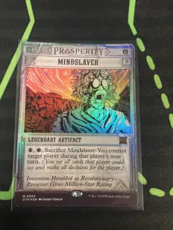 MTG Magic The Gathering Mindslaver Foil Breaking News Artifact Outlaws - Image 1