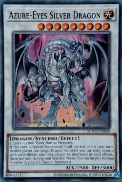 SDWD-EN039 AZURE-EYES SILVER DRAGON COMMON UNLIMITED EDITION YuGiOh CARD - Image 1