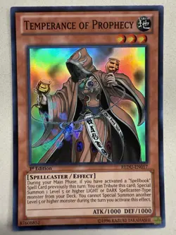 YuGiOh Card Temperance of Prophecy REDU-EN017 Super Rare 1st Edition Collectable - Image 1