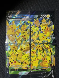 Pikachu V-Union [Set of 4] SWSH: Sword & Shield Promo Pokemon Trading Card Game - Image 1