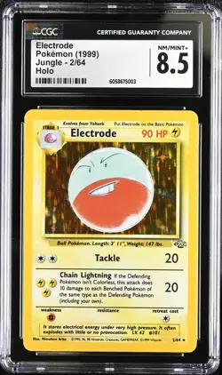 CGC 8.5 Electrode 1999 Jungle 2/64 Holo Pokemon Card psa - Image 1
