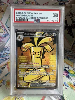 PSA 9 MINT Gholdengo ex 252/182 Paradox Rift EN SIR Holo Rare Pokemon Card - Image 1