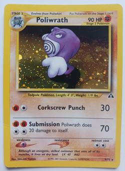 Poliwrath Pokemon Card Holo WOTC 9/75 Neo Discovery Rare Vintage 2002 MP - Image 1