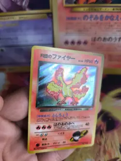 Pokemon Karte Card Rocket Moltres Lavados Gym Heroes Holo Wotc japanese NM Swirl - Image 2