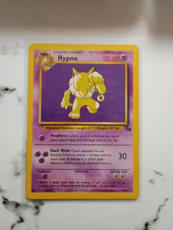 Hypno 23/62 Fossil Non-Holo LP- Vintage Pokemon Cards +Bonus Vintage Card+ - Image 1