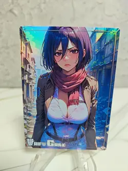 Mikasa Ackerman Trading Card Waifu Goddess Story Anime Girl holo Karte Manga - Image 1