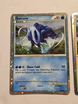 Shiny Suicune HGSS21 & Shiny Raikou HGSS19 Holo Rare Black Star Promo 2 CARD SET - Image 2