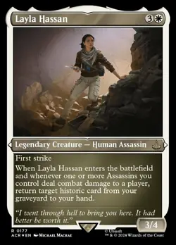 x1 Layla Hassan - Foil Etched R MTG Universes Beyond: Assassin's Creed M/NM, Eng - Image 1
