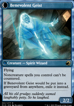 MALEVOLENT HERMIT / BENEVOLENT GEIST 061/277 NON-FOIL MIDNIGHT HUNT MTG - Image 2
