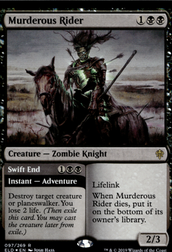 MURDEROUS RIDER / SWIFT END 097/269 FOIL THRONE OF ELDRAINE MTG - Image 1