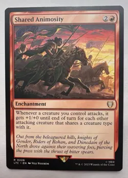 Shared Animosity 0226 Non Foil Rare LOTR Commander MTG Near Mint - Image 1