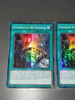 Yugioh! 3x Pantheism Of The Monarchs SR01-EN023 1st Edition Super Rare Near Mint - Image 2