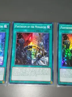 Yugioh! 3x Pantheism Of The Monarchs SR01-EN023 1st Edition Super Rare Near Mint - Image 3