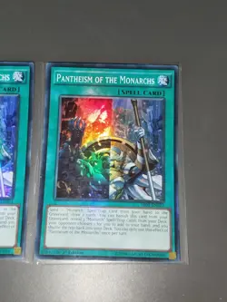 Yugioh! 3x Pantheism Of The Monarchs SR01-EN023 1st Edition Super Rare Near Mint - Image 4