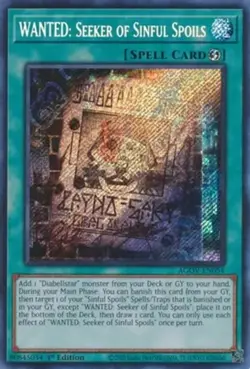 Yugioh! WANTED: Seeker of Sinful Spoils - AGOV-EN054 - Secret Rare - 1st Edition - Image 1