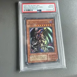 2001 YU-GI-OH! JAPANESE PREMIUM PACK 5 #P507 RED-EYES BLACK METAL DRAGON PSA 8 - Image 1