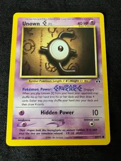 Unown E Hidden Power 40 HP Pokemon Neo Discovery TCG Card 67/75 - Image 2