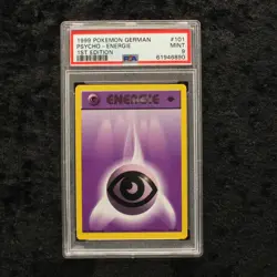 Pokemon PSA 9 Base Set Psycho-Energie 1st Edition German Karten Card Sammlung - Image 1