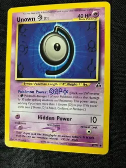 Unown D Hidden Power 40 HP Pokemon Neo Discovery TCG Card 47/75 - Image 3